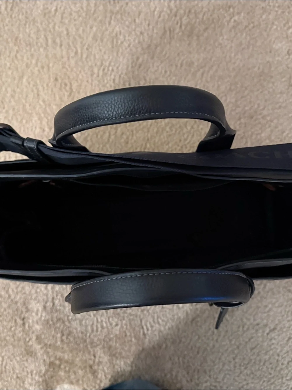 Coach Black Embossed Signature Leather Tote